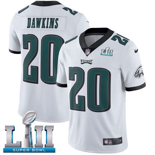 Men Philadelphia Eagles #20 Dawkins White Limited 2018 Super Bowl NFL Jerseys